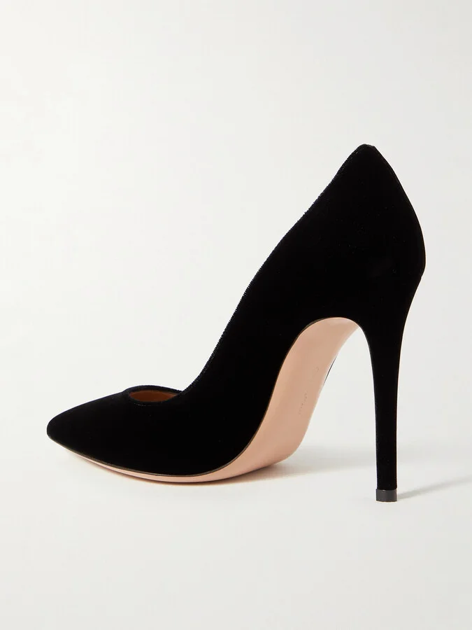 Gianvito Rossi - Gianvito 105 Velvet Pumps - Black - Image 3