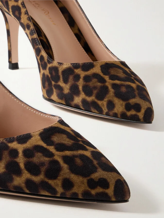 Gianvito Rossi - Gianvito 70 Leopard-print Suede Pumps - Animal print - Image 4