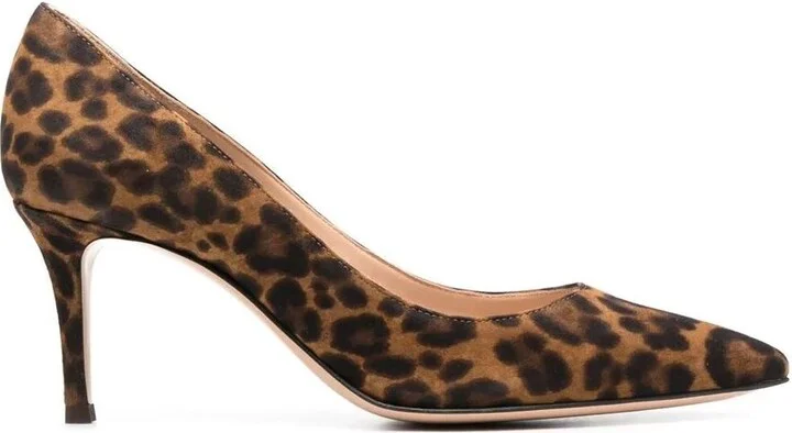 Gianvito Rossi Gianvito 70 Leopard-Print Suede Pumps Shoes