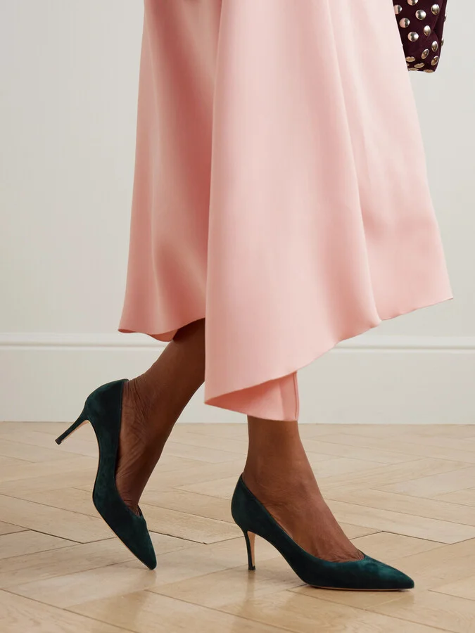 Gianvito Rossi - Gianvito 70 Suede Pumps - Green - Image 2
