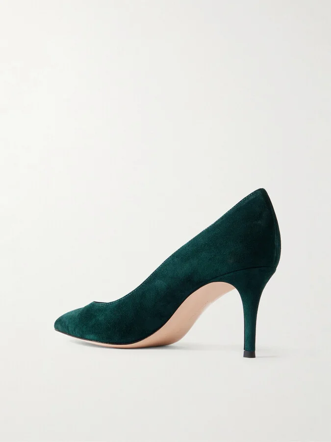Gianvito Rossi - Gianvito 70 Suede Pumps - Green - Image 3