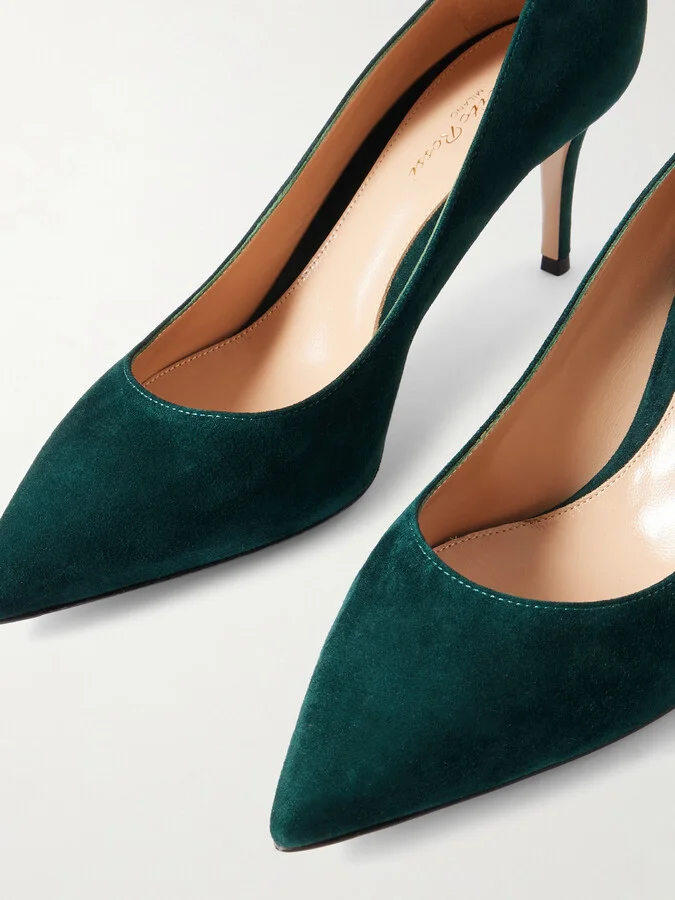 Gianvito Rossi - Gianvito 70 Suede Pumps - Green - Image 4