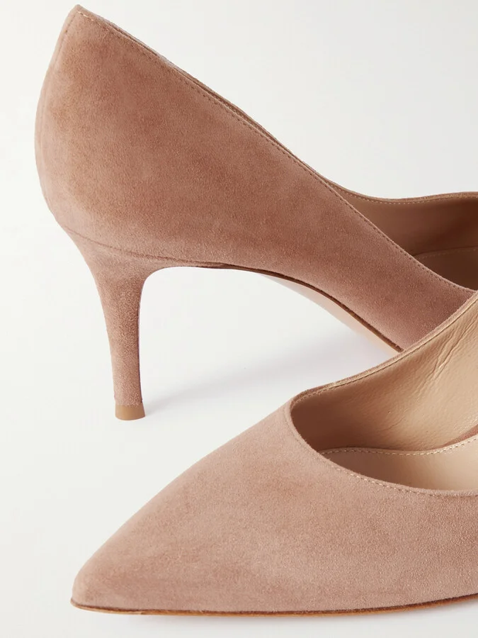 Gianvito Rossi - Gianvito 70 Suede Pumps - Neutrals - Image 4