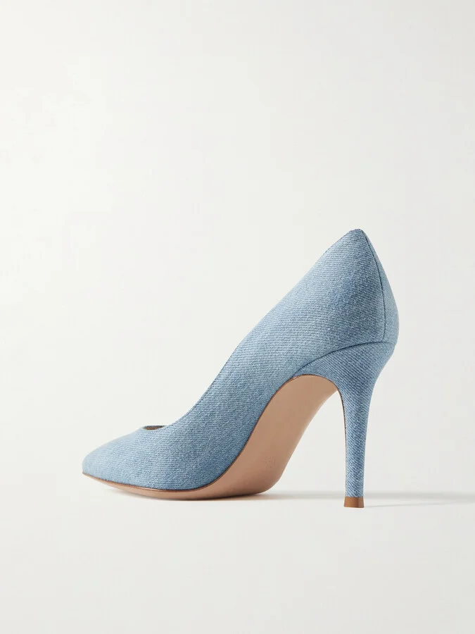 Gianvito Rossi - Gianvito 85 Denim Pumps - Blue - Image 3