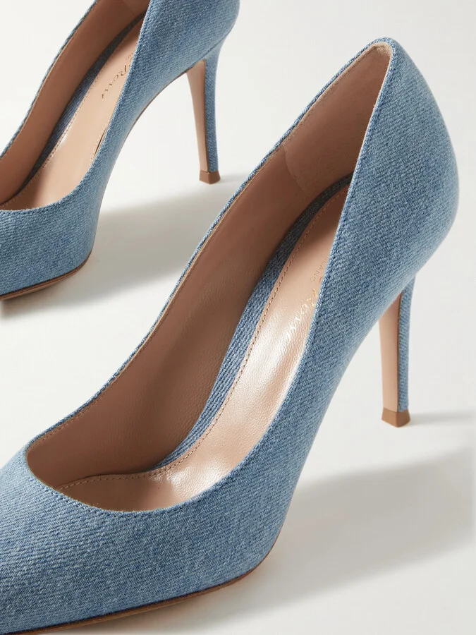 Gianvito Rossi - Gianvito 85 Denim Pumps - Blue - Image 4