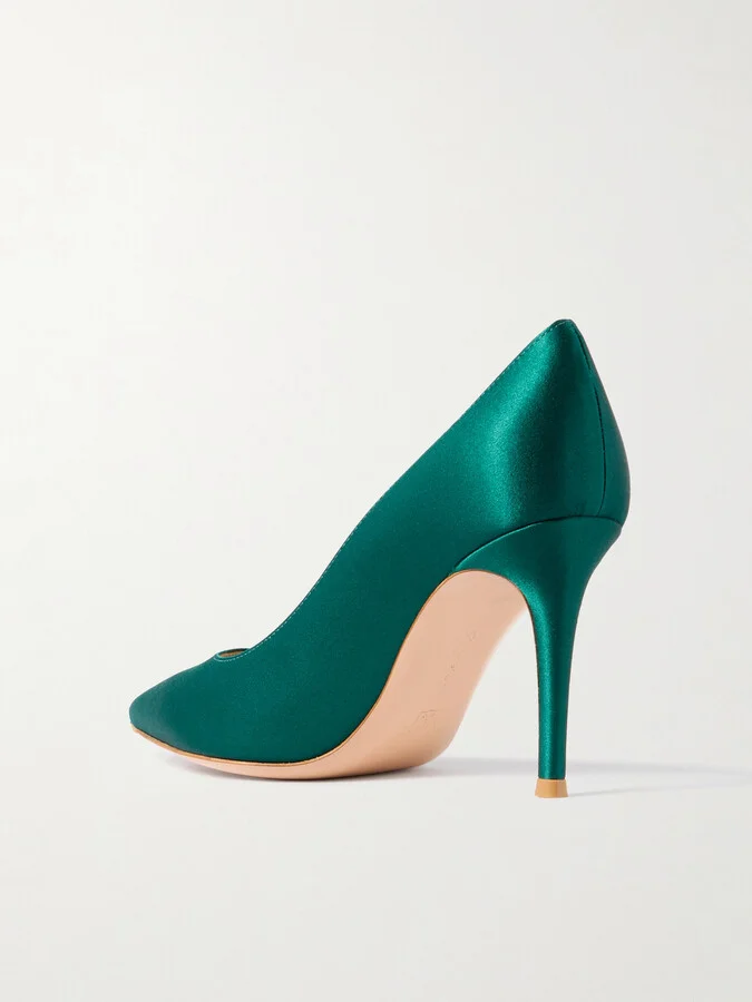 Gianvito Rossi - Gianvito 85 Satin Pumps - Green - Image 3