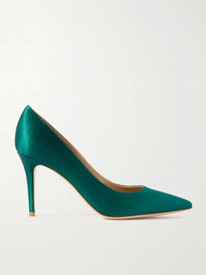 Gianvito Rossi - Gianvito 85 Satin Pumps - Green