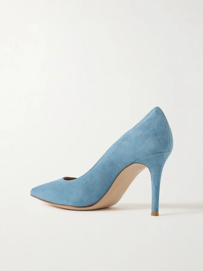 Gianvito Rossi - Gianvito 85 Suede Pumps - Blue - Image 3