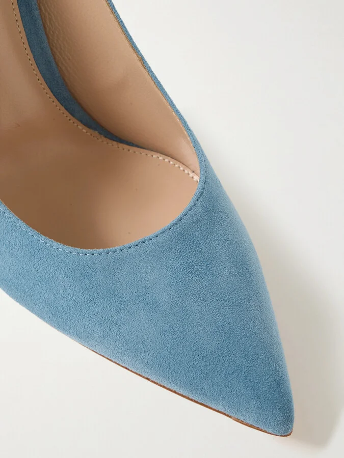 Gianvito Rossi - Gianvito 85 Suede Pumps - Blue - Image 4