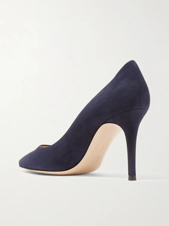 Gianvito Rossi - Gianvito 85 Suede Pumps - Blue - Image 3