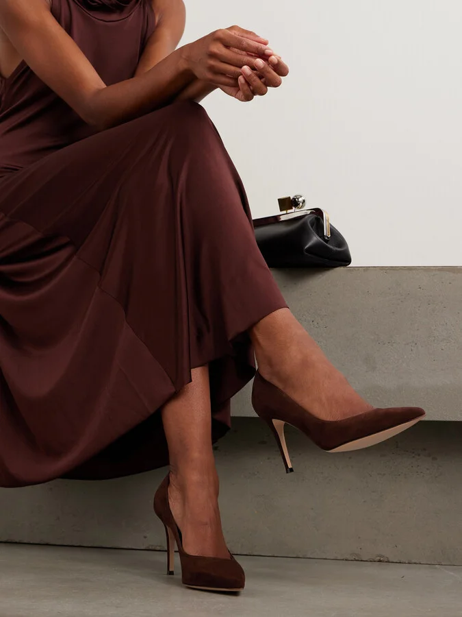 Gianvito Rossi - Gianvito 85 Suede Pumps - Brown - Image 2