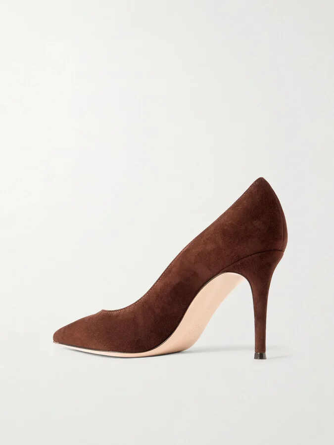 Gianvito Rossi - Gianvito 85 Suede Pumps - Brown - Image 3