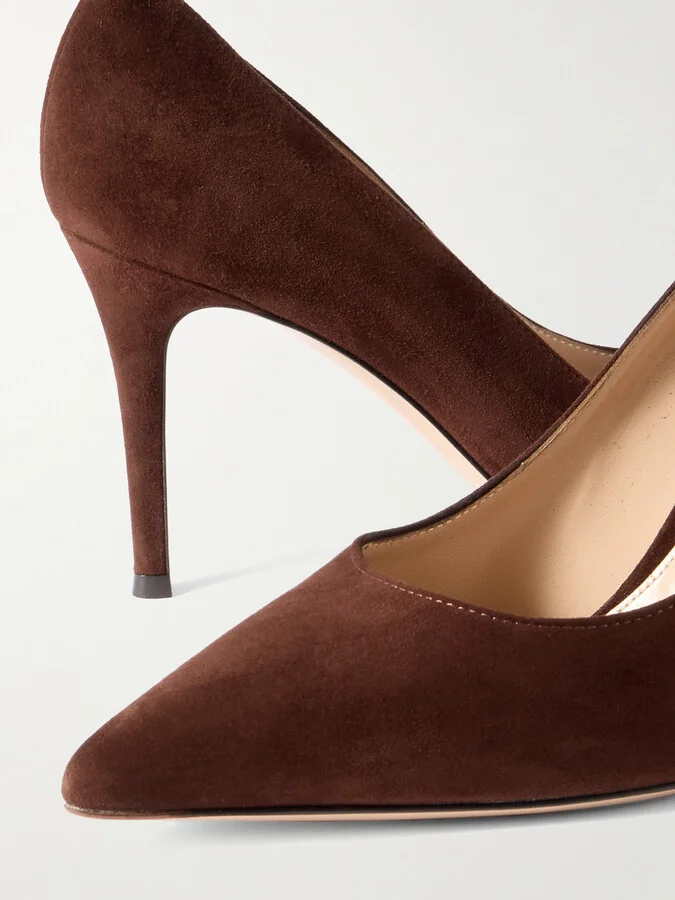 Gianvito Rossi - Gianvito 85 Suede Pumps - Brown - Image 4