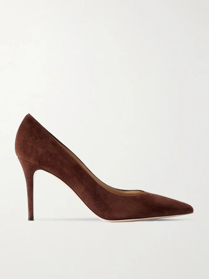 Gianvito Rossi - Gianvito 85 Suede Pumps - Brown