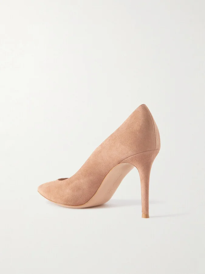 Gianvito Rossi - Gianvito 85 Suede Pumps - Neutrals - Image 3