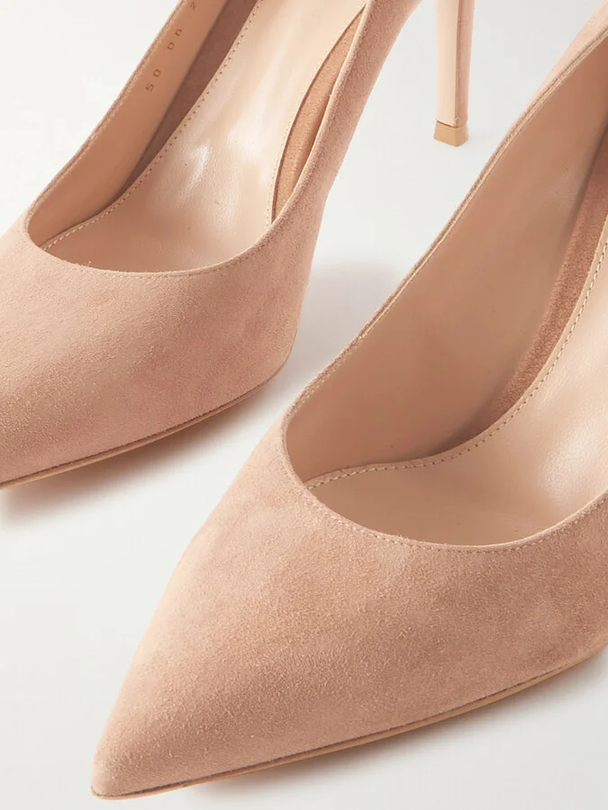 Gianvito Rossi - Gianvito 85 Suede Pumps - Neutrals - Image 4