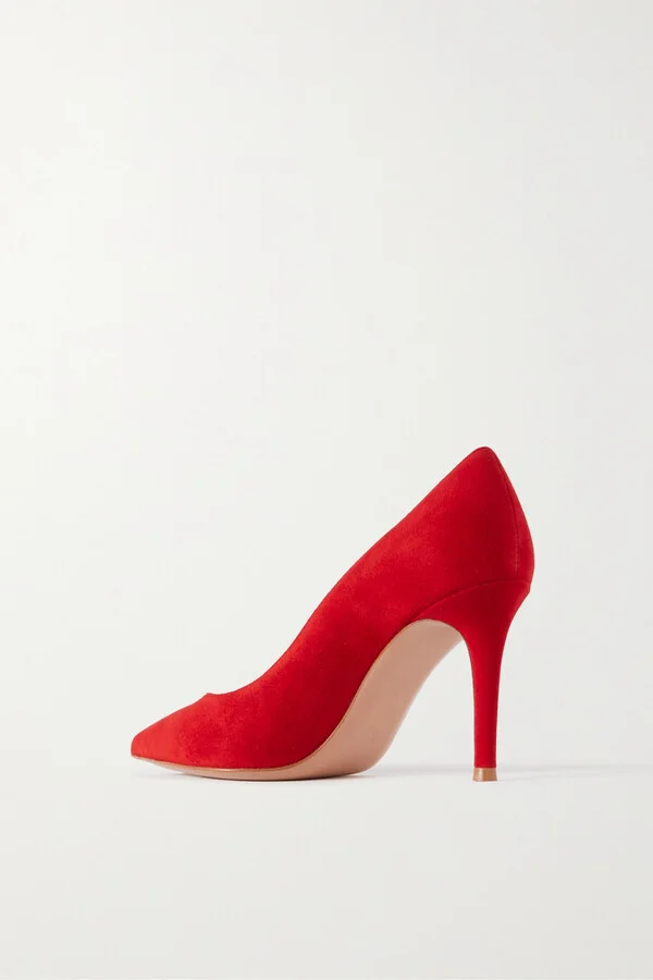 Gianvito Rossi - Gianvito 85 Suede Pumps - Red - Image 3