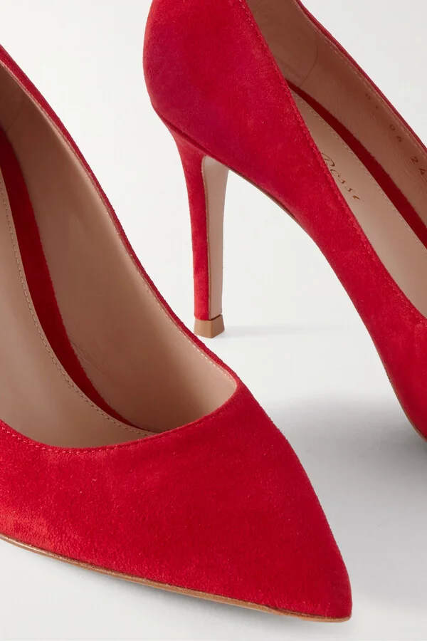Gianvito Rossi - Gianvito 85 Suede Pumps - Red - Image 4