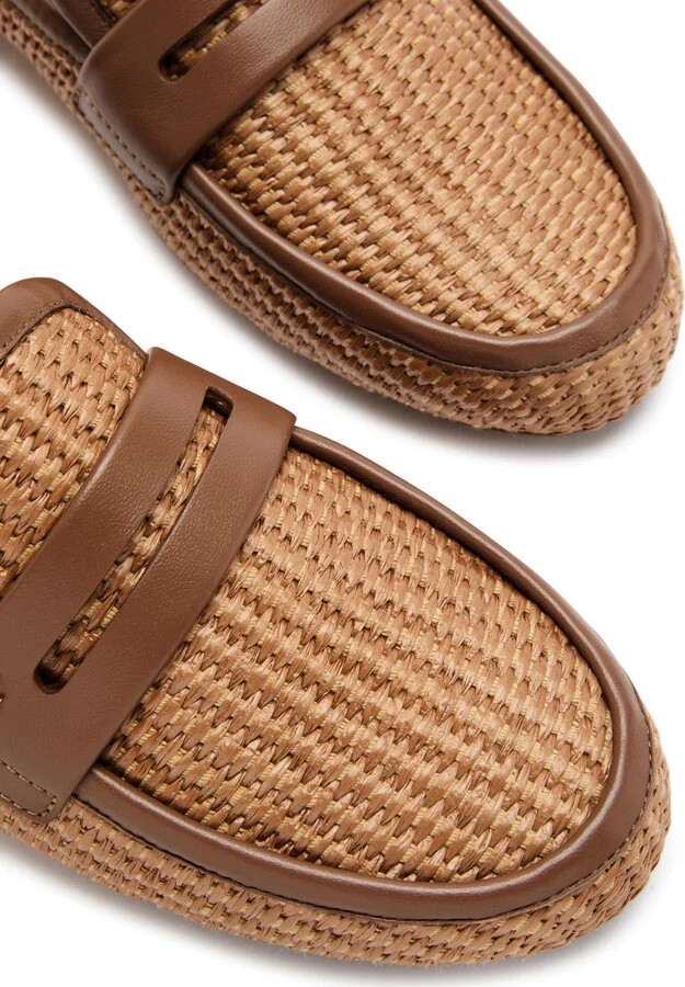 Gianvito Rossi Giorgia Marbella Raffia Loafers - Image 3