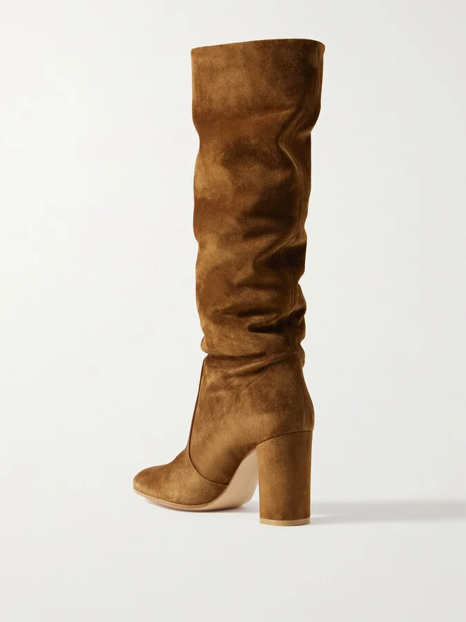 Gianvito Rossi - Glen 85 Suede Knee Boots - Brown - Image 3