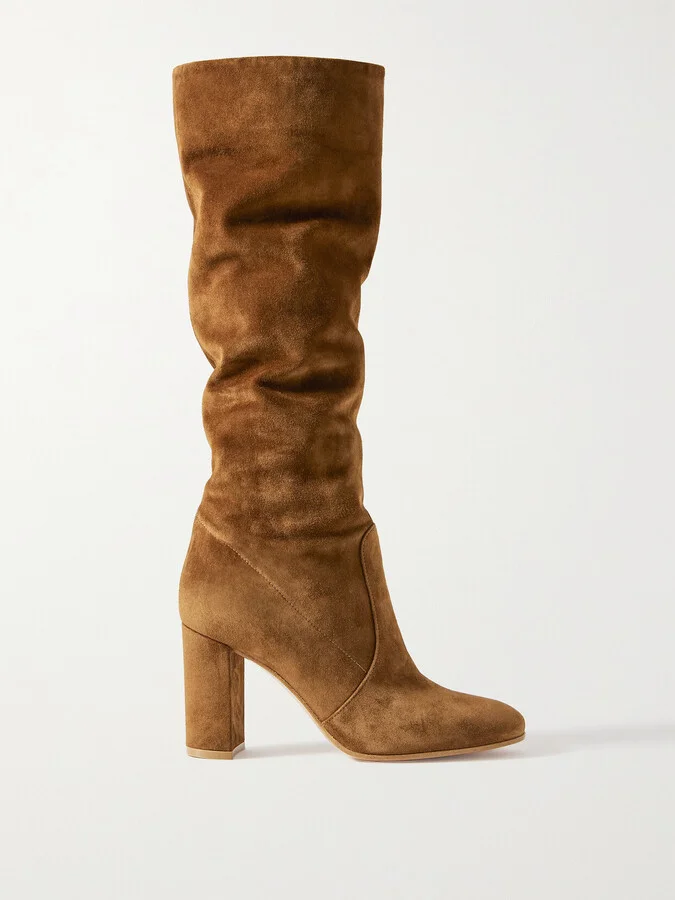 Gianvito Rossi - Glen 85 Suede Knee Boots - Brown