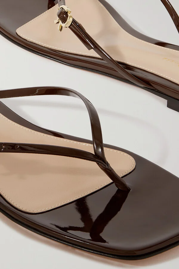 Gianvito Rossi - Glossed-leather Sandals - Brown - Image 4
