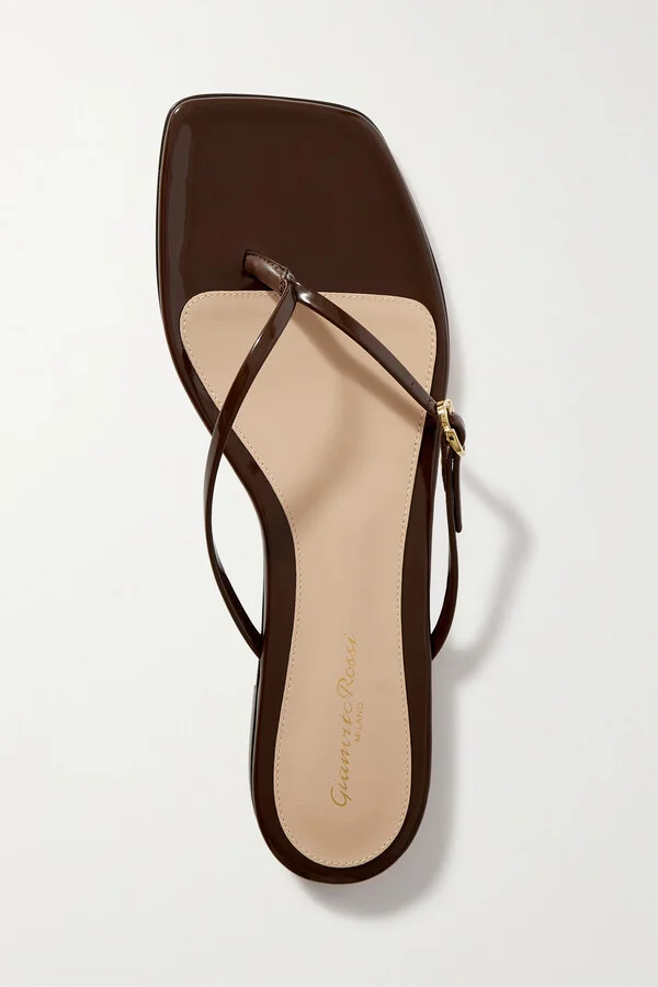 Gianvito Rossi - Glossed-leather Sandals - Brown - Image 5