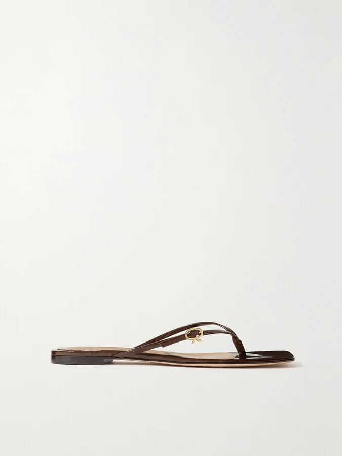 Gianvito Rossi - Glossed-leather Sandals - Brown
