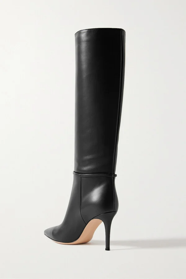 Gianvito Rossi - Glove 85 Embellished Leather Knee Boots - Black - Image 3