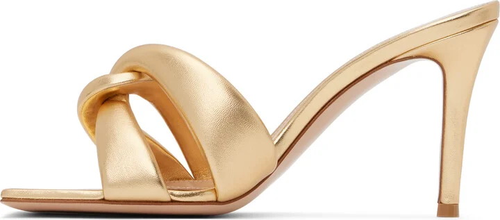 Gianvito Rossi Gold Amour Mules - Image 3