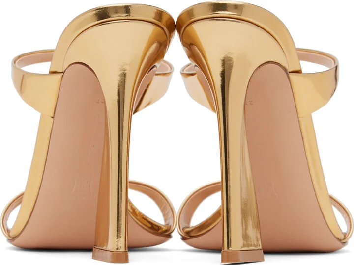 Gianvito Rossi Gold Aura Heeled Sandals - Image 2