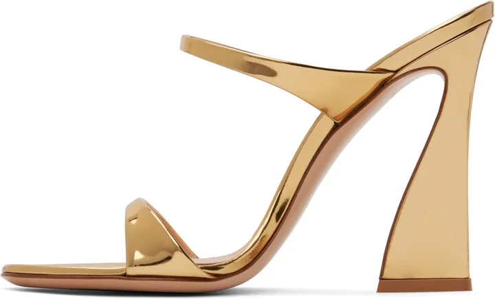 Gianvito Rossi Gold Aura Heeled Sandals - Image 3