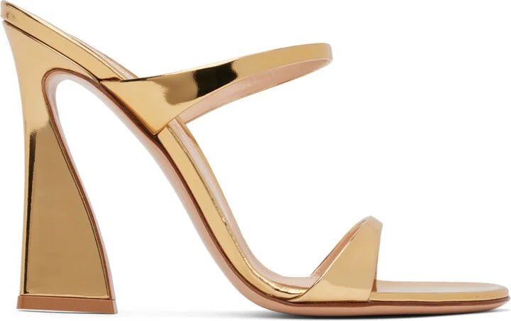 Gianvito Rossi Gold Aura Heeled Sandals