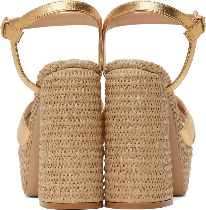 Gianvito Rossi Gold Bebe Heeled Sandals - Image 2