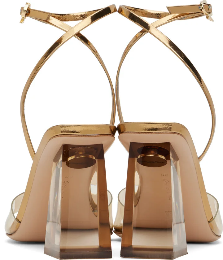 Gianvito Rossi Gold Cosmic 85 Heeled Sandals - Image 2