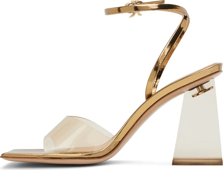 Gianvito Rossi Gold Cosmic 85 Heeled Sandals - Image 3