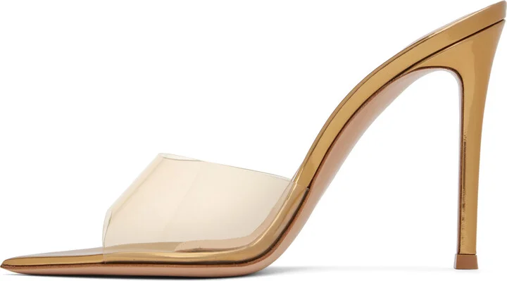 Gianvito Rossi Gold Elle 105 Mules - Image 3