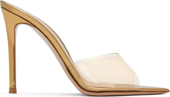 Gianvito Rossi Gold Elle 105 Mules