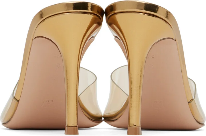 Gianvito Rossi Gold Elle 85 Heeled Sandals - Image 2
