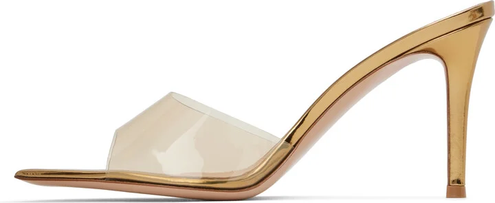 Gianvito Rossi Gold Elle 85 Heeled Sandals - Image 3