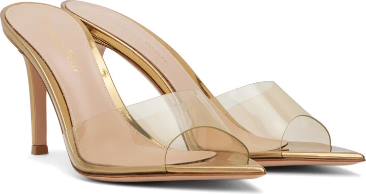 Gianvito Rossi Gold Elle 85 Heeled Sandals - Image 4