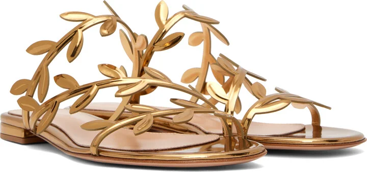 Gianvito Rossi Gold Flavia 05 Sandals - Image 4