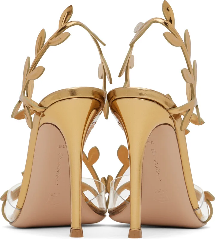 Gianvito Rossi Gold Flavia Heeled Sandals - Image 2