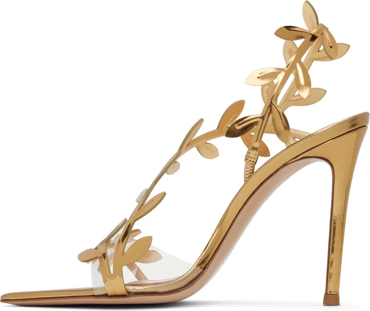 Gianvito Rossi Gold Flavia Heeled Sandals - Image 3