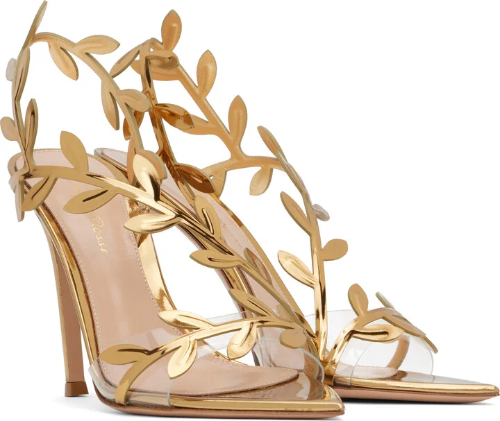 Gianvito Rossi Gold Flavia Heeled Sandals - Image 4