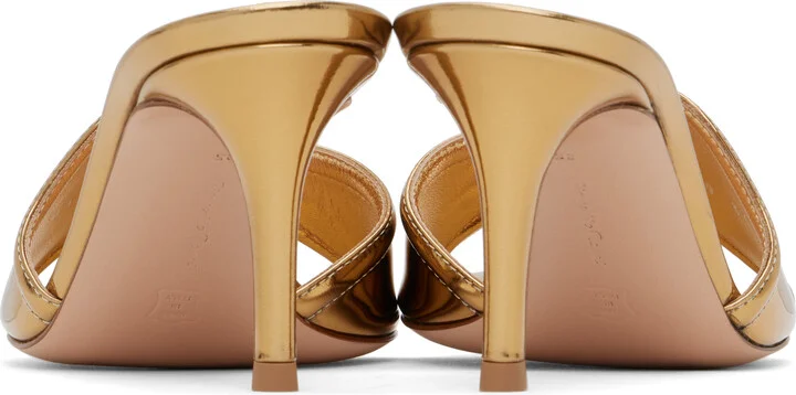 Gianvito Rossi Gold Lucrezia 70 Mules - Image 2