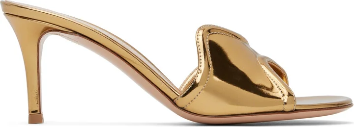 Gianvito Rossi Gold Lucrezia 70 Mules