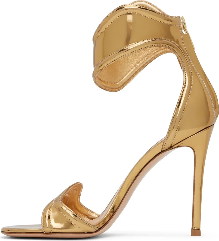 Gianvito Rossi Gold Lucrezia Heeled Sandals - Image 3