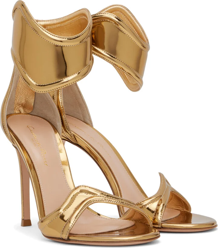 Gianvito Rossi Gold Lucrezia Heeled Sandals - Image 4