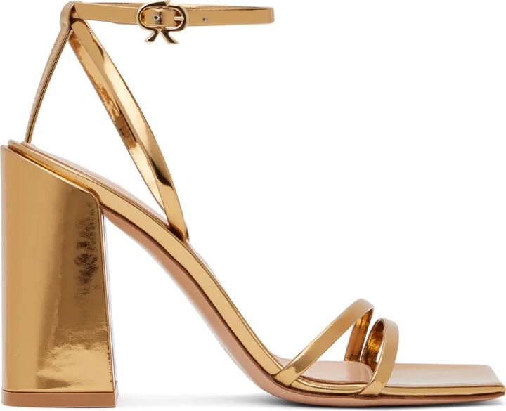 Gianvito Rossi Gold Metallic Heeled Sandals